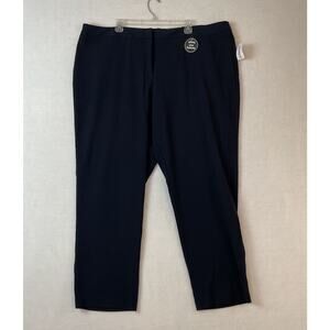 Dressbarn Pants Slacks Womens 24W Navy Blue‎ Tummy Control Straight Leg Career